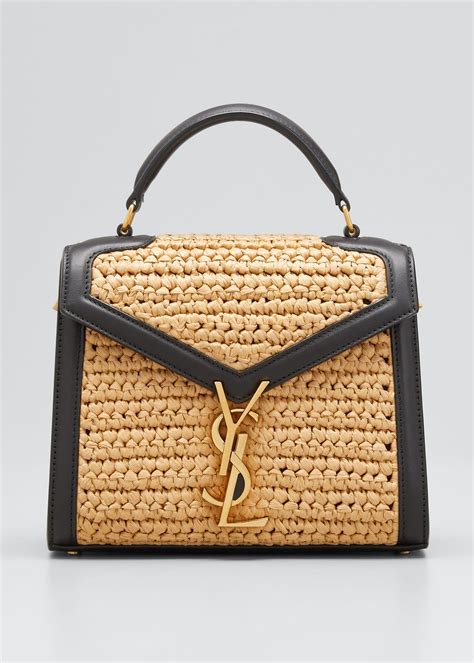 ysl raffia bag black|More.